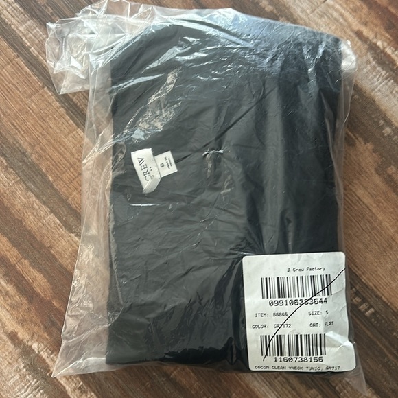 J. Crew Factory Wool blend V-neck tunic sweater BB086 Black S - Picture 6 of 6